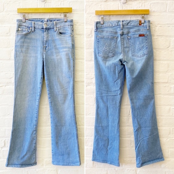 7 for All Mankind || A-Pocket Stretch Bootcut Flare Jeans Light Wash 29 - Picture 1 of 10